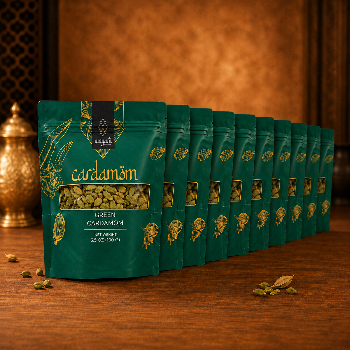 100 g bags — Bold Premium Guatemalan Whole Green Cardamom
